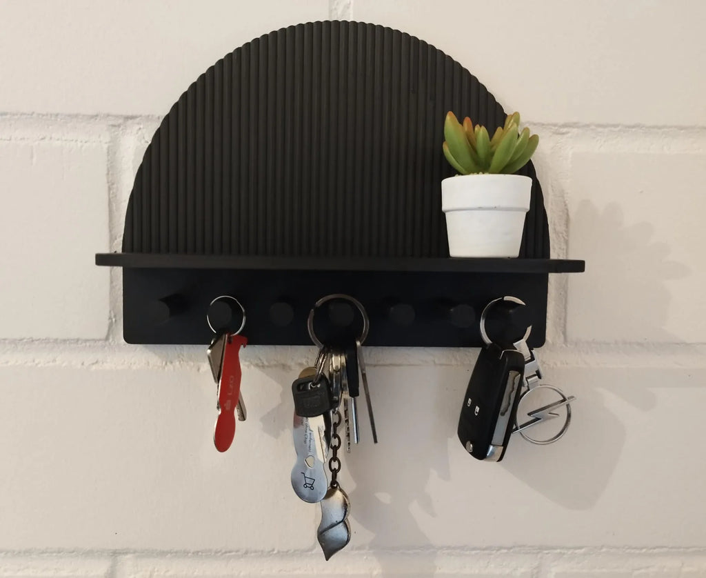 Wall Key Holder with Integrated Shelf